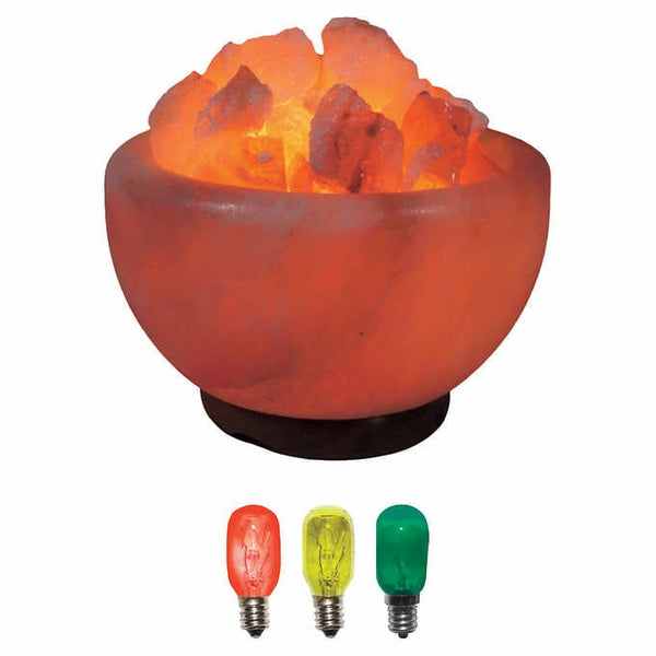 Fire Bowl Himalayan Salt Lamp in Multi Colour lights