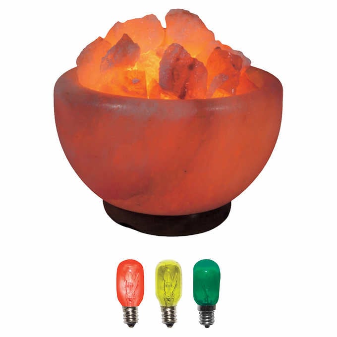 Fire Bowl Himalayan Salt Lamp in Multi Colour lights